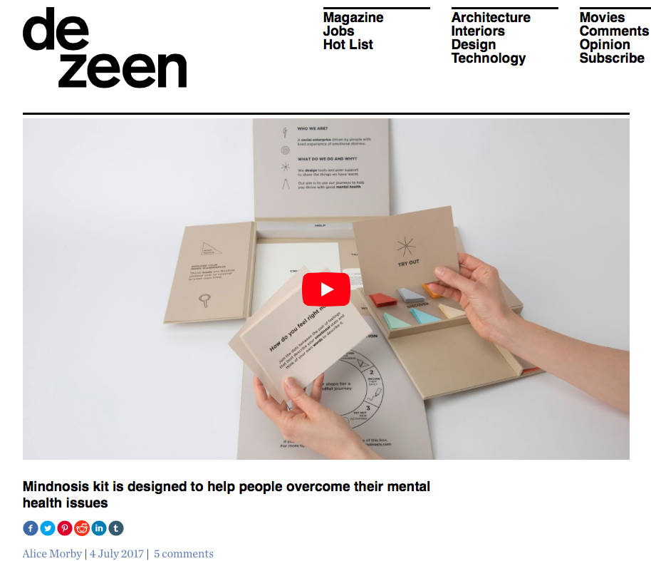 Dezeen — Mindnosis kit is designed to help people overcome their mental health issues