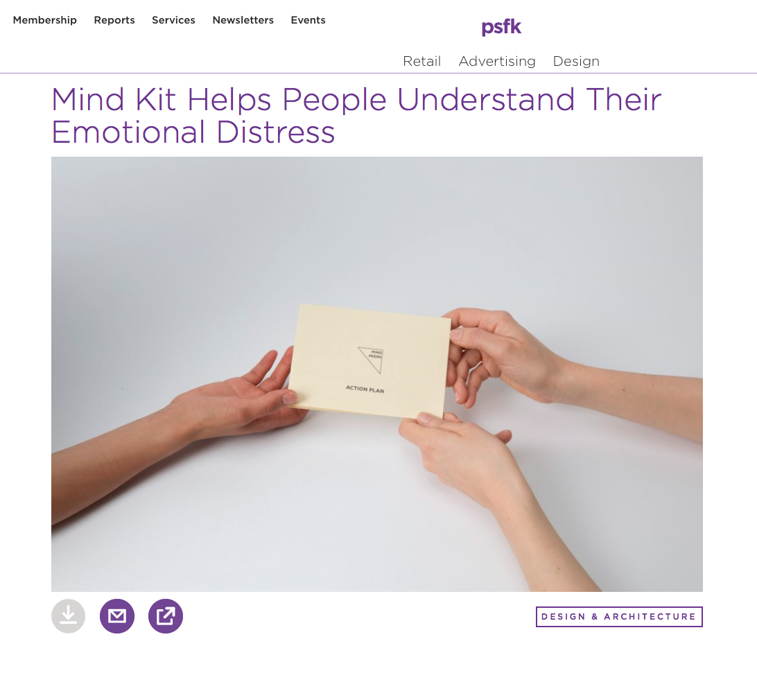 PSFK — Mind Kit helps people understand their emotional distress