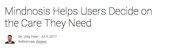 Trend Hunter — Mindnosis helps users decide on the care they need